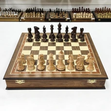Шахматы подарочные в ларце американский орех 45х45см с фигурами Суприм