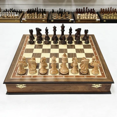 Шахматы подарочные в ларце американский орех 45х45см с фигурами Суприм
