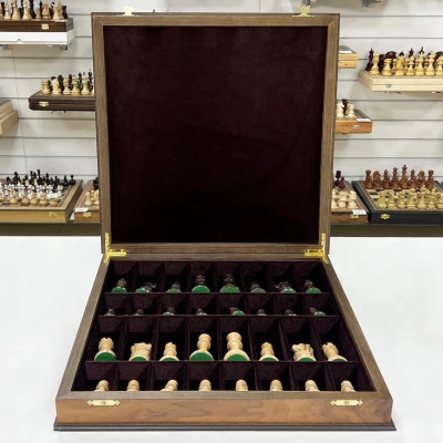 Шахматы подарочные в ларце американский орех 45х45см с фигурами Суприм