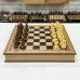 Шахматы подарочные в ларце из дуба с индийскими фигурами из самшита и палисандра