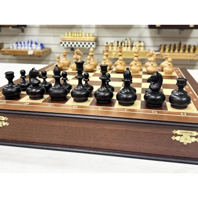 Шахматный ларец Махагон красное дерево с фигурами Неваляшки 45 см