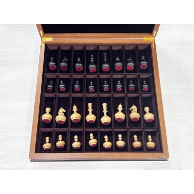 Шахматный ларец Махагон красное дерево с фигурами Неваляшки 45 см