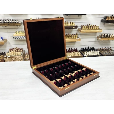 Шахматный ларец Махагон красное дерево с фигурами Неваляшки 45 см