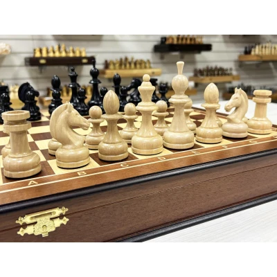 Шахматный ларец Махагон красное дерево Турнирный премиум 45 см