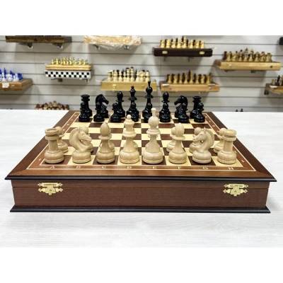 Шахматный ларец Махагон красное дерево Турнирный премиум 45 см