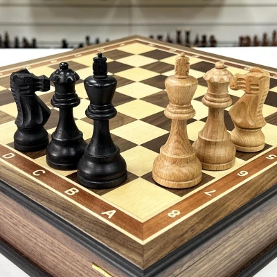 Шахматный ларец подарочный орех Стаунтон индийский малый