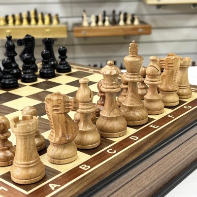 Шахматный ларец подарочный орех Стаунтон индийский малый