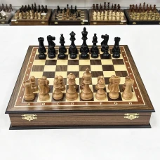 Шахматный ларец подарочный орех Стаунтон индийский малый