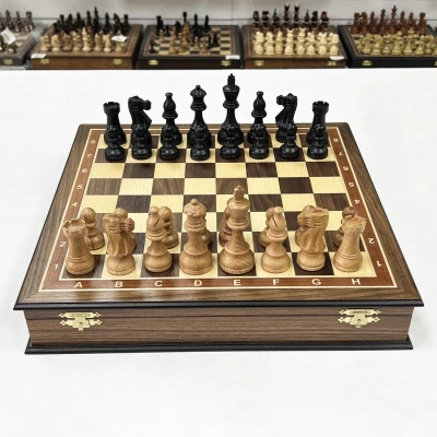 Шахматный ларец подарочный орех Стаунтон индийский малый