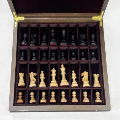 Шахматный ларец подарочный орех Стаунтон индийский малый