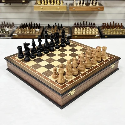 Шахматный ларец подарочный орех Стаунтон индийский малый