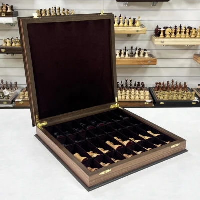 Шахматный ларец подарочный орех Стаунтон индийский малый