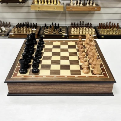 Шахматный ларец подарочный орех Стаунтон индийский малый