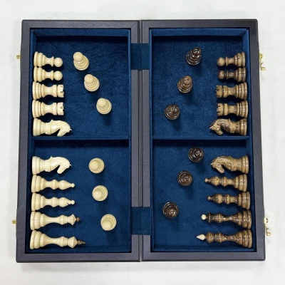 Шахматы эксклюзивные из мореного дуба и граба 45 на 45 см