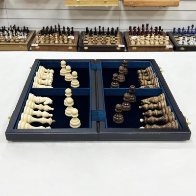 Шахматы эксклюзивные из мореного дуба и граба 45 на 45 см