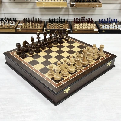 Шахматы в ларце подарочные венге Премиальный люкс