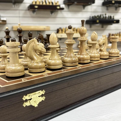 Шахматы в ларце подарочные венге Премиальный люкс