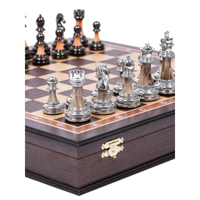 Шахматы подарочные в ларце Венге Итальянский дизайн большие