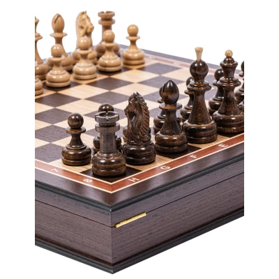 Шахматы в подарок деревянные ручной работы с красивым конем венге большие