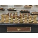 Шахматный стол подарочный из мореного дуба с фигурами композит