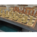 Шахматный стол подарочный из мореного дуба с фигурами композит