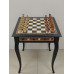 Шахматный стол подарочный из мореного дуба с фигурами композит