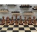 Шахматный стол подарочный из мореного дуба с фигурами композит