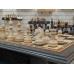 Шахматный стол подарочный из мореного дуба с фигурами из граба