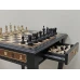 Шахматный стол подарочный из мореного дуба с фигурами из граба