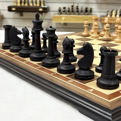 Шахматы нескладные деревянные с фигурами из бука утяжелёнными 50 см