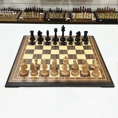 Шахматы нескладные деревянные с фигурами из бука утяжелёнными 50 см