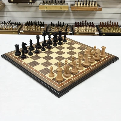 Шахматы нескладные деревянные с фигурами из бука без утяжеления 50 см