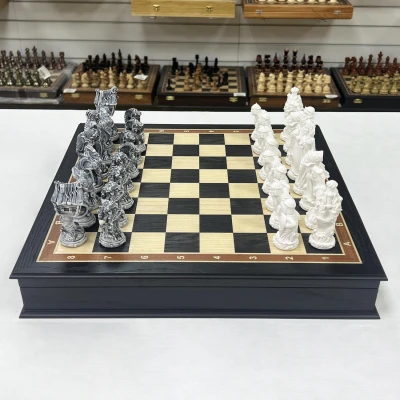 Шахматы Сказочные в ларце из мореного дуба