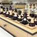 Шахматы в ларце из дуба с выдвижными ящиками Итальянский дизайн Люкс