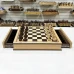 Шахматы подарочные в ларце с выдвижными ящиками дуб Премиальный люкс