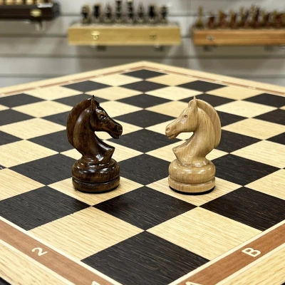 Шахматы подарочные в ларце с выдвижными ящиками дуб Премиальный люкс