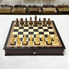 Шахматы эксклюзивные в ларце с выдвижными ящиками венге Эндшпиль