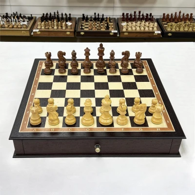 Шахматы эксклюзивные в ларце с выдвижными ящиками венге Эндшпиль