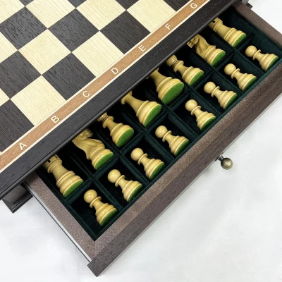 Шахматы эксклюзивные в ларце с выдвижными ящиками венге Эндшпиль