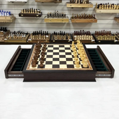 Шахматы эксклюзивные в ларце с выдвижными ящиками венге Эндшпиль