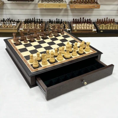 Шахматы эксклюзивные в ларце с выдвижными ящиками венге Эндшпиль