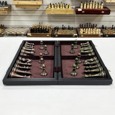 Шахматы подарочные Антик мореный дуб 50 см