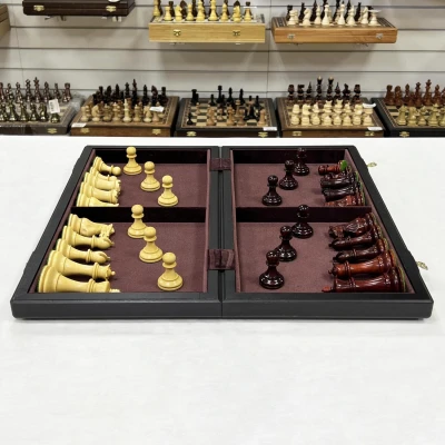 Шахматы эксклюзивные мореный дуб Стаунтон ретро большие