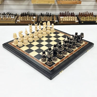 Шахматы деревянные большие мореный дуб точенка ручная работа