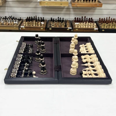 Шахматы деревянные большие мореный дуб точенка ручная работа