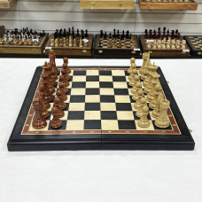 Подарочные шахматы из мореного дуба с композитными фигурами