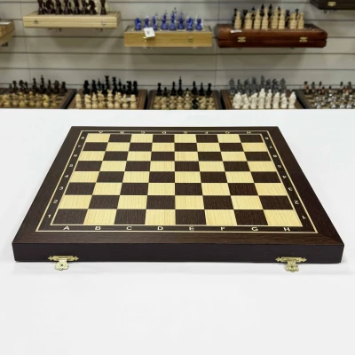 Шахматная доска складная венге ясень Элит 45 см