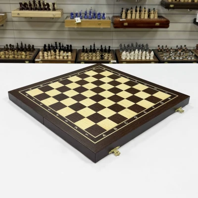 Шахматная доска складная венге ясень Элит 45 см