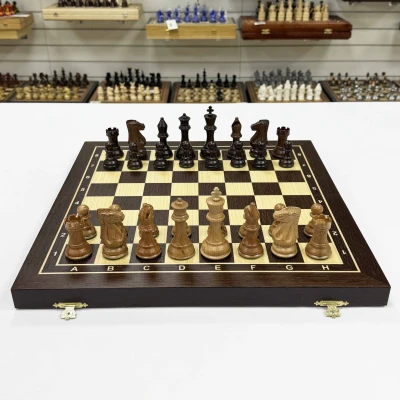 Шахматы деревянные подарочные венге с фигурами из бука Суприм