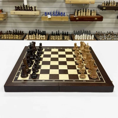 Шахматы деревянные подарочные венге с фигурами из бука Суприм